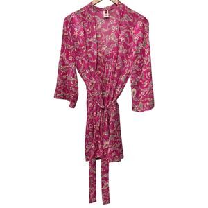 Josie Nightgown Robe Set Pink Paisley Floral Feminine Romantic Sheer Vacation S